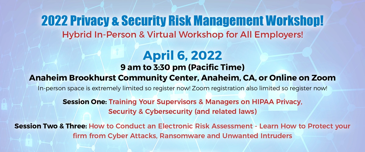 Privacy and Security Risk Management workshop April 2022