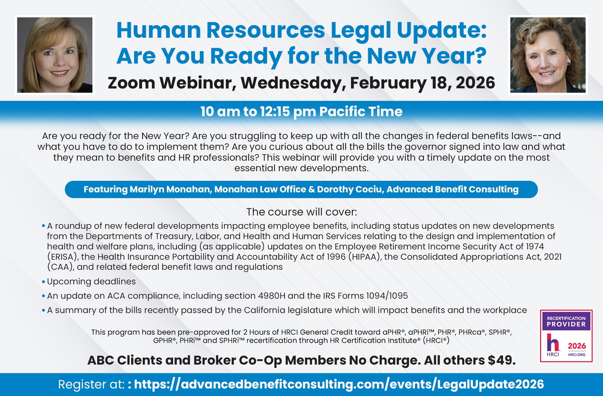 Legal update webinar 2026