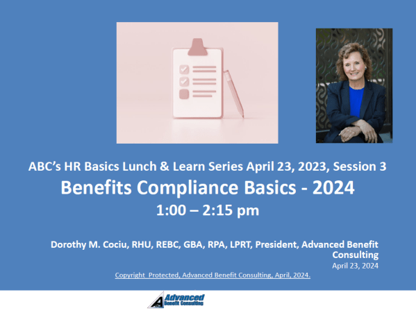 HR 101 Benefits Basics 3, Benefits Compliance Basics
