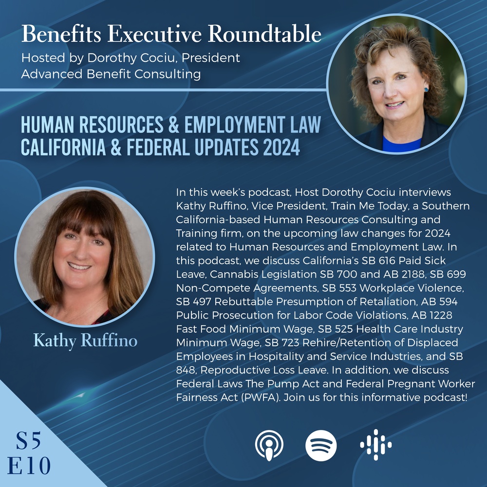 HR employment law California and Federal updates for 2024