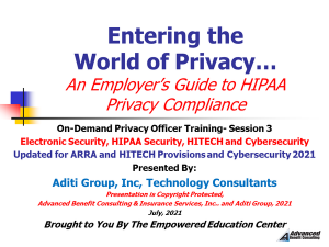 Privacy Officer & Work Group - Session 3