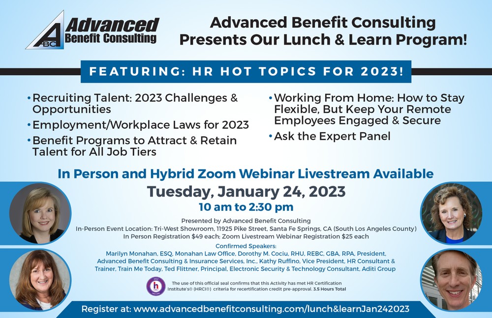 Lunch and Learn Jan 24, 2023 HR hot topics