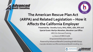 ARPA how it affects the California employer
