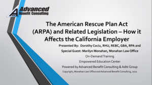 ARPA how it affects the California employer
